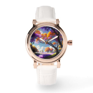 Reloj De Pulsera Sueños de lavanda bajo cielos de jacaranda,