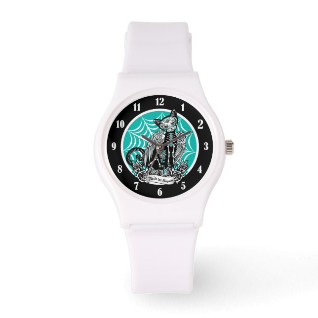 Reloj De Pulsera Sugar Skull Cat (Anverso)