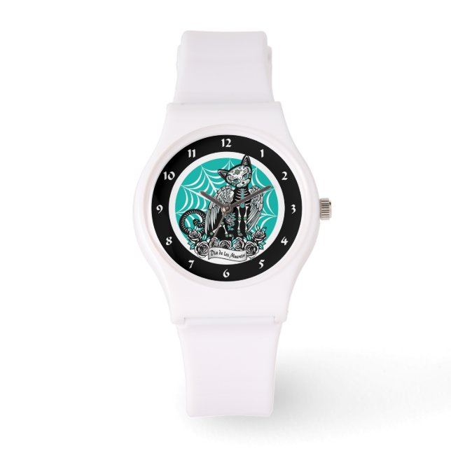 Reloj De Pulsera Sugar Skull Cat (Anverso)