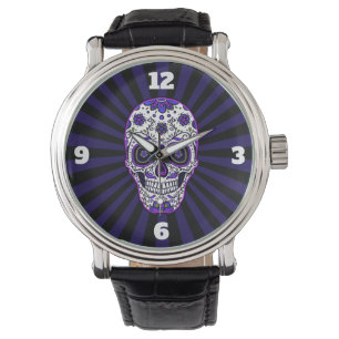 Reloj De Pulsera Sugar Skull Colores púrpuras Watch