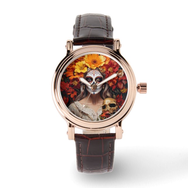 Reloj De Pulsera Sugar Skull Lady Watch (Anverso)