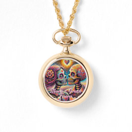 Reloj De Pulsera Sugar Skulls in Love Chalk Pastel Personalized