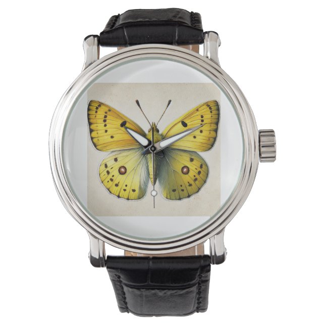 Reloj De Pulsera Sulfur butterfly Colias 130924IREF208 - Watercolor (Anverso)