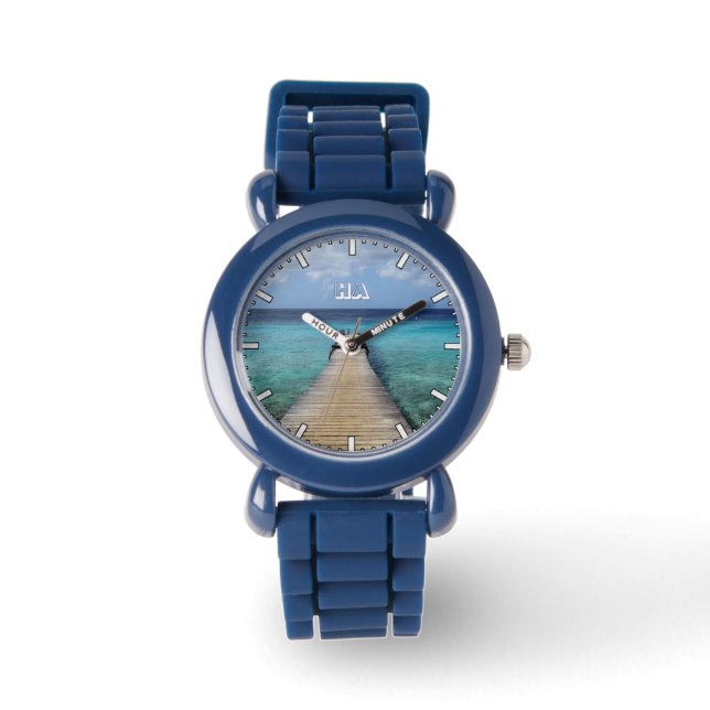 Reloj De Pulsera Sumergirse en el azul (sin sus iniciales) (Anverso)
