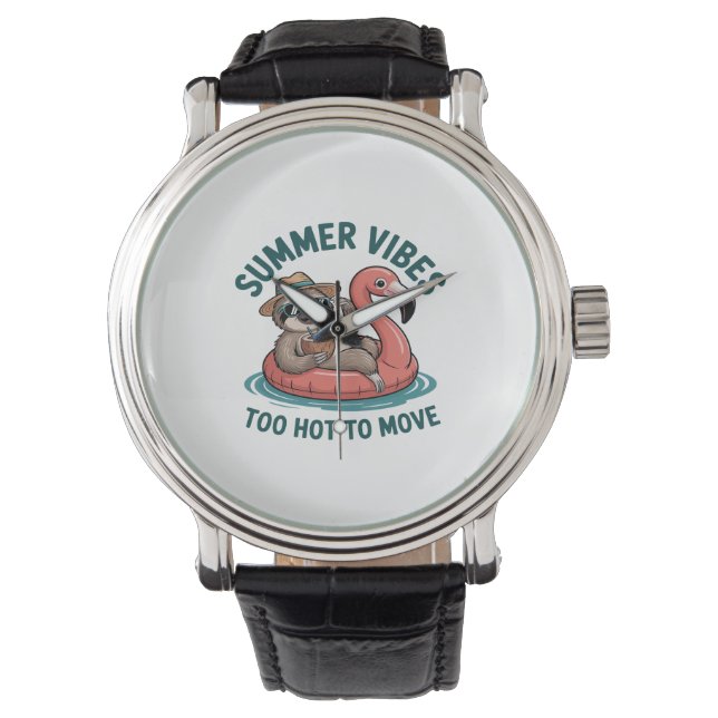 Reloj De Pulsera Summer Vibes Sloth Funny Lazy Float (Anverso)