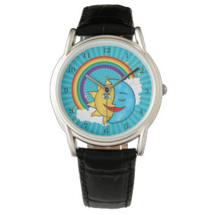 Reloj De Pulsera Sun Moon Rainboow Tema celestial