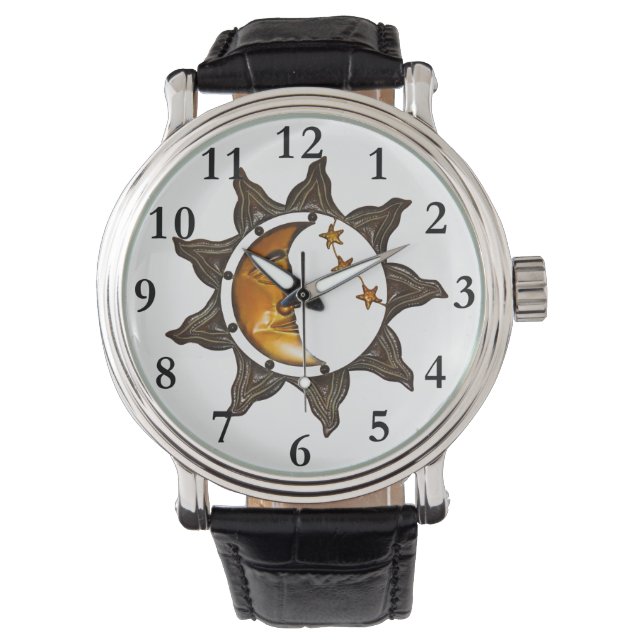 Reloj De Pulsera Sun Moon y Stars Celestial Deco Watch (Anverso)
