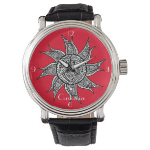 Reloj De Pulsera Sun Tattoo Thunder_Cove al estilo Henna