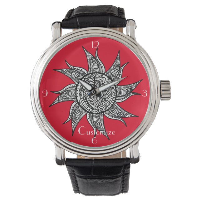 Reloj De Pulsera Sun Tattoo Thunder_Cove al estilo Henna (Anverso)