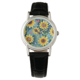 Reloj De Pulsera Sunflower brillante