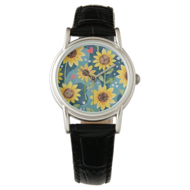Reloj De Pulsera Sunflower brillante (Anverso)
