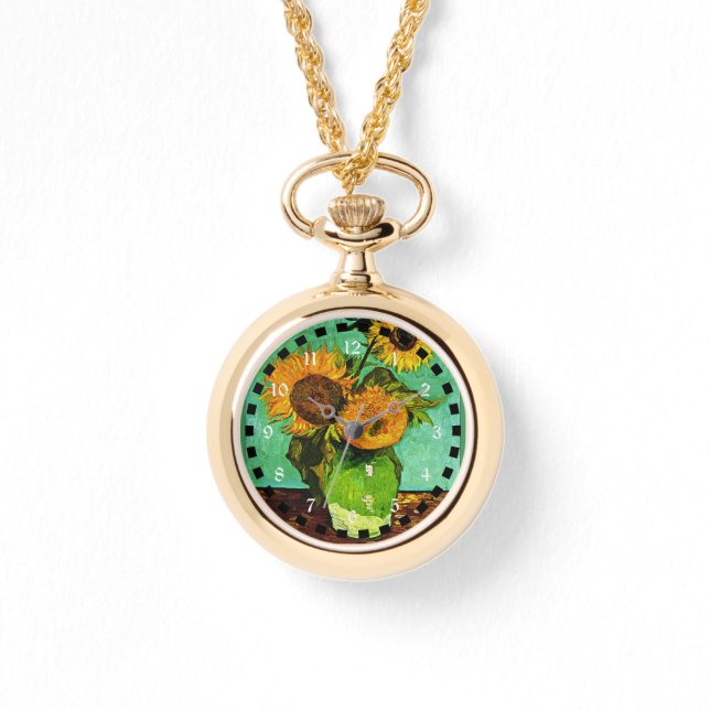 Reloj De Pulsera Sunflowers (3), famosa pintura de van Gogh (Anverso)