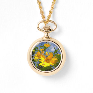 Reloj De Pulsera Sunflowers N Canvas envueltas con cielo