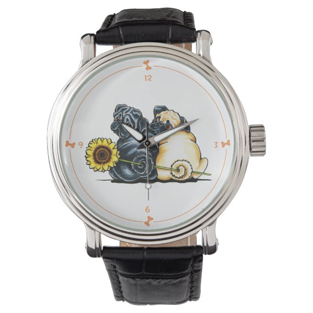 Reloj De Pulsera Sunny Pugs (Anverso)