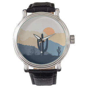Reloj De Pulsera Sunrise azul y beige desértico