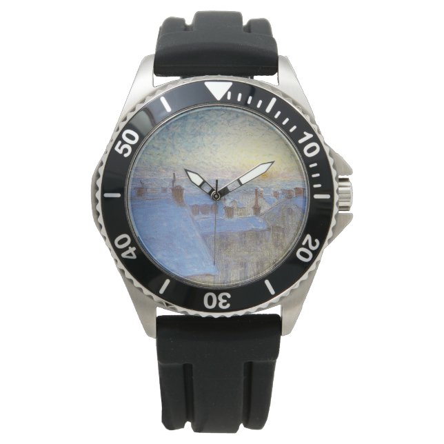 Reloj De Pulsera Sunrise over the Rooftops (por Eugène Jansson) (Anverso)