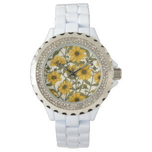 Reloj De Pulsera Sunroot, girasol salvaje en blanco roto