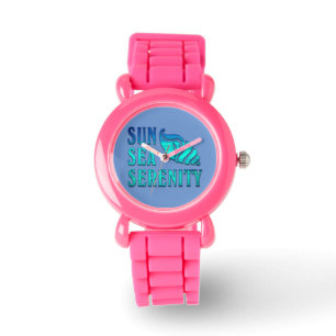 Reloj De Pulsera Sunsea Serenity Tropical Seashell Beach Scene