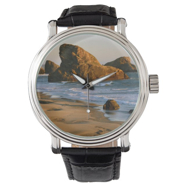 Reloj De Pulsera Sunset, Meyers Beach, Oregon, EE. UU. (Anverso)