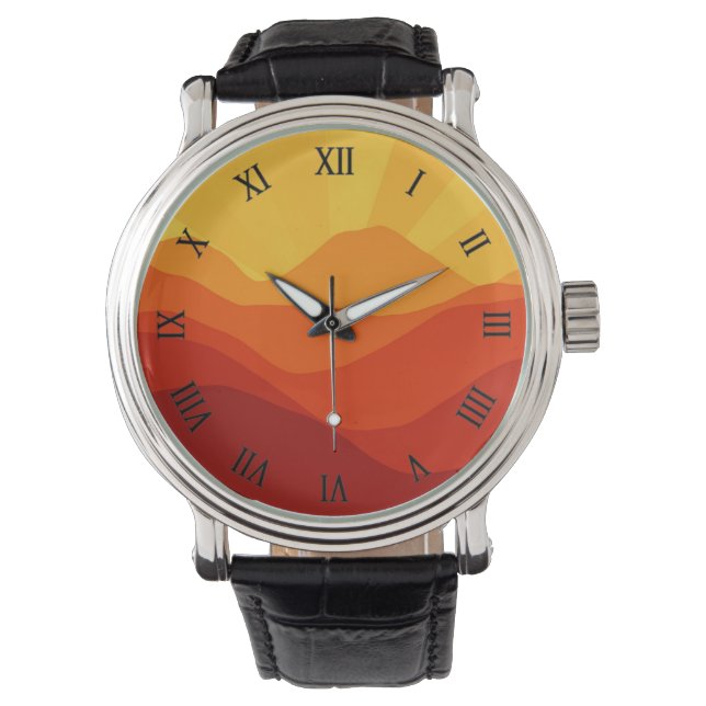 Reloj De Pulsera Sunset Mountains Banner (Anverso)
