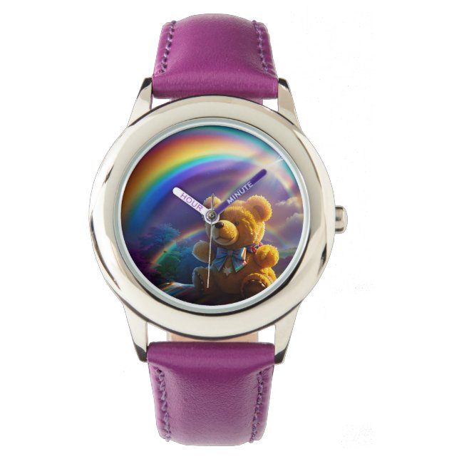 Reloj De Pulsera Sunshine Rainbow Teddy Bear Wonderland (Anverso)