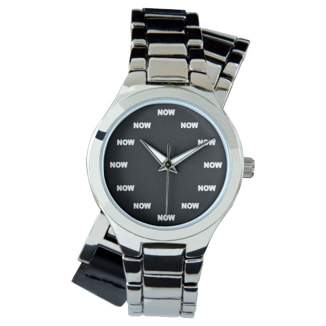 Reloj De Pulsera Super Guay "NOW" (fondo negro) #8 (Anverso)