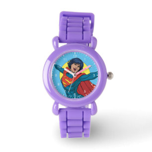 Reloj De Pulsera Supergirl volando con traje azul