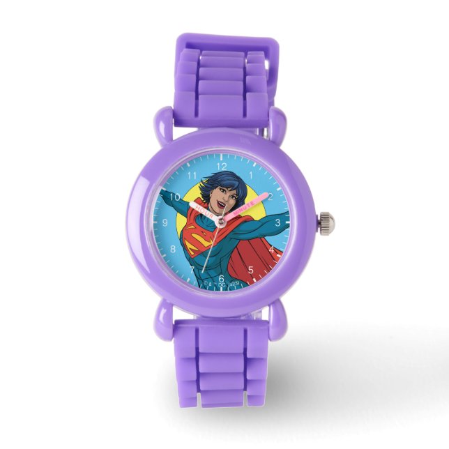 Reloj De Pulsera Supergirl volando con traje azul (Anverso)