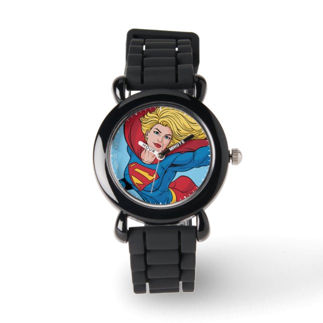 Reloj De Pulsera Supergirl Volando hacia arriba Ilustracion (Anverso)