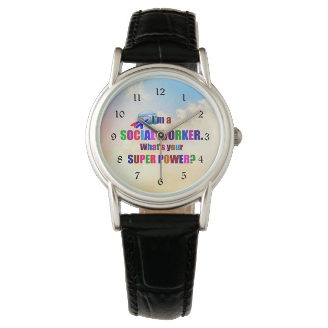 Reloj De Pulsera Superhéroe de "Soy trabajador social" (Anverso)