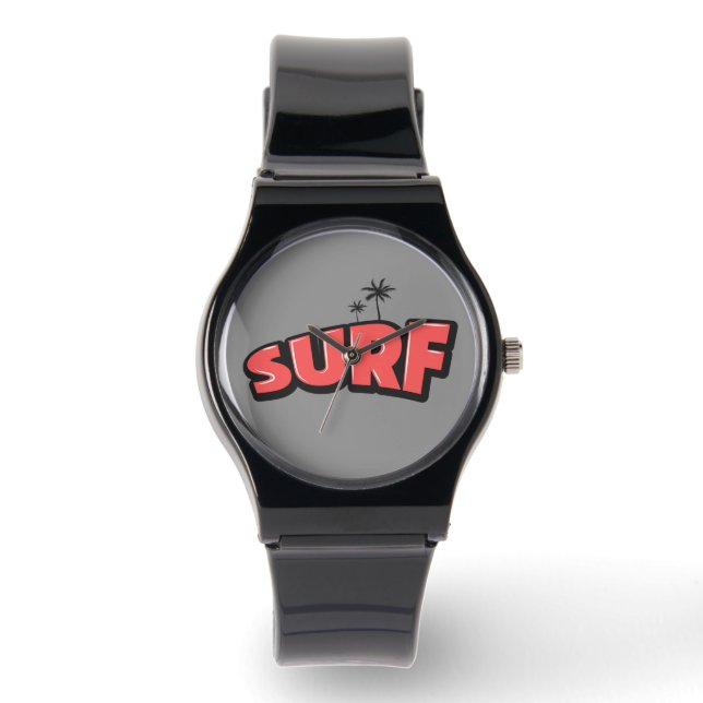 Reloj De Pulsera Surf, just surf. In red and gray (Anverso)