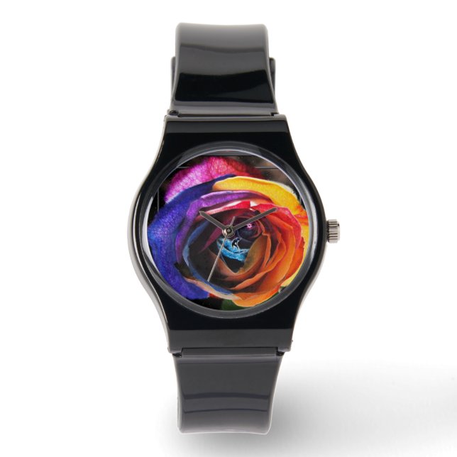 Reloj De Pulsera Surfeando la Rosa del Arcoíris   (Anverso)
