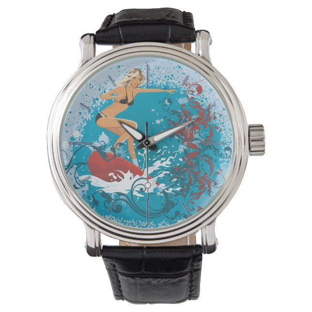 Reloj De Pulsera Surfer Chica 1 Opciones de Watch y Numerales (Anverso)