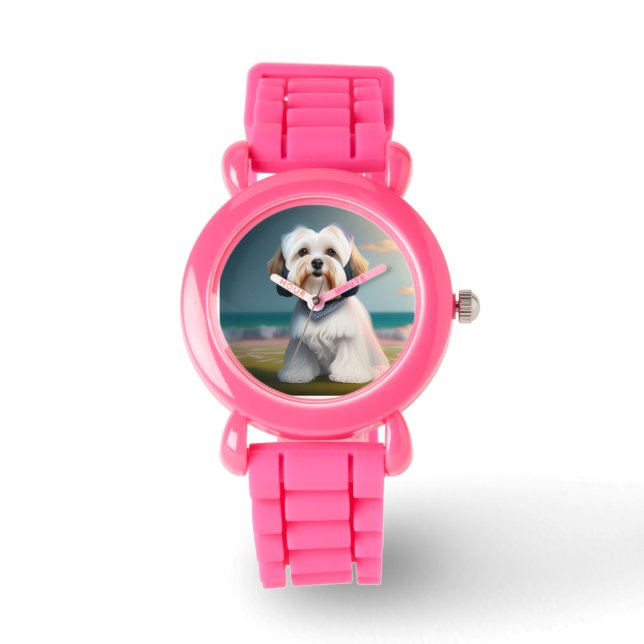 Reloj De Pulsera Surfer Chica Maltese Terrier Dog eWatch (Anverso)