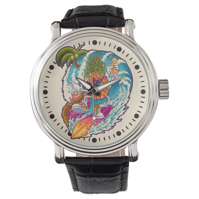 Reloj De Pulsera Surfing Pineapple (Anverso)