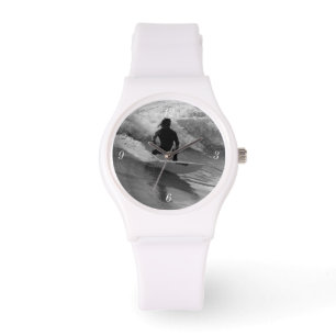 Reloj De Pulsera Surfing The Waves Grayscale