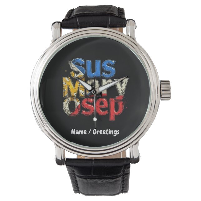 Reloj De Pulsera Sus Mary Osep Personalizable del Orgullo Filipino (Anverso)