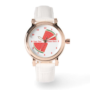 Reloj De Pulsera Sweet Watermelon Watch con texto Personalizado