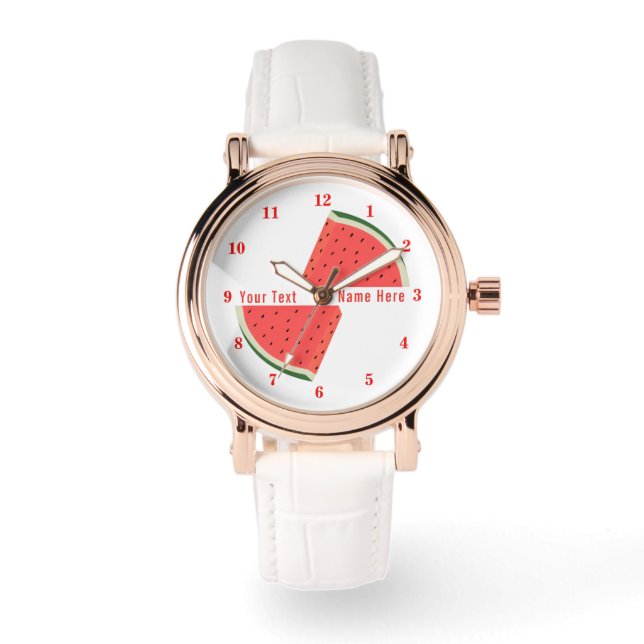 Reloj De Pulsera Sweet Watermelon Watch con texto Personalizado (Anverso)