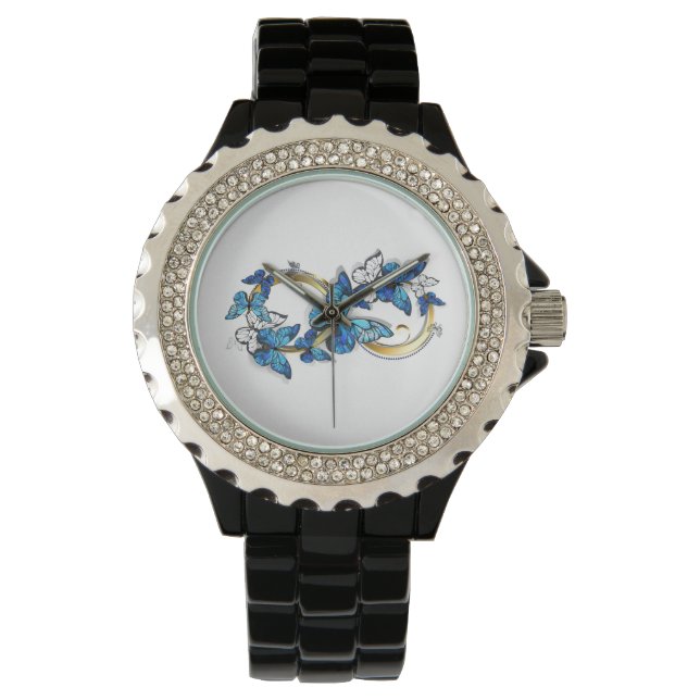 Reloj De Pulsera Symbol Infinity of Blue Morpho Butterflies (Anverso)