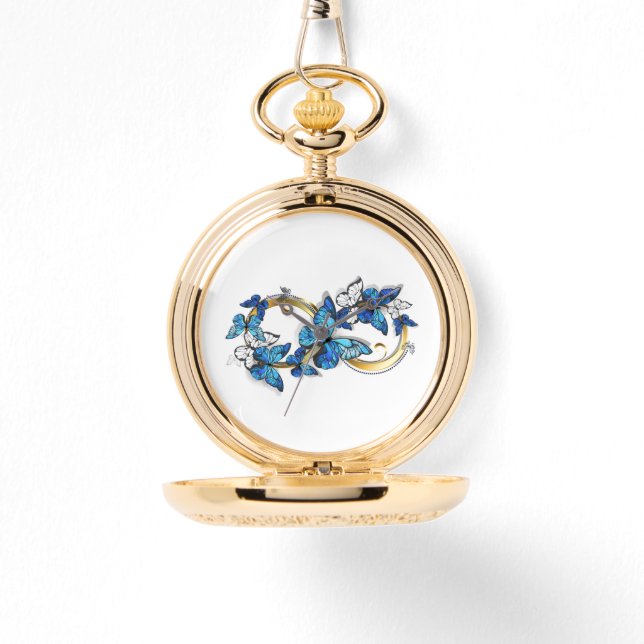 Reloj De Pulsera Symbol Infinity of Blue Morpho Butterflies (Anverso)