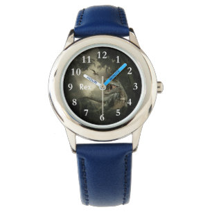 Reloj De Pulsera T Rex Dino Dinosaurios Nombre Personalizado Niños