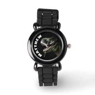 Reloj De Pulsera T-Rex Dinosaur Nombre Personalizado