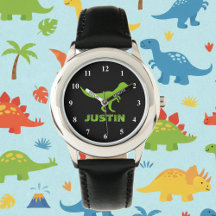 T rex dinosaur watch personalizado con nombre de n