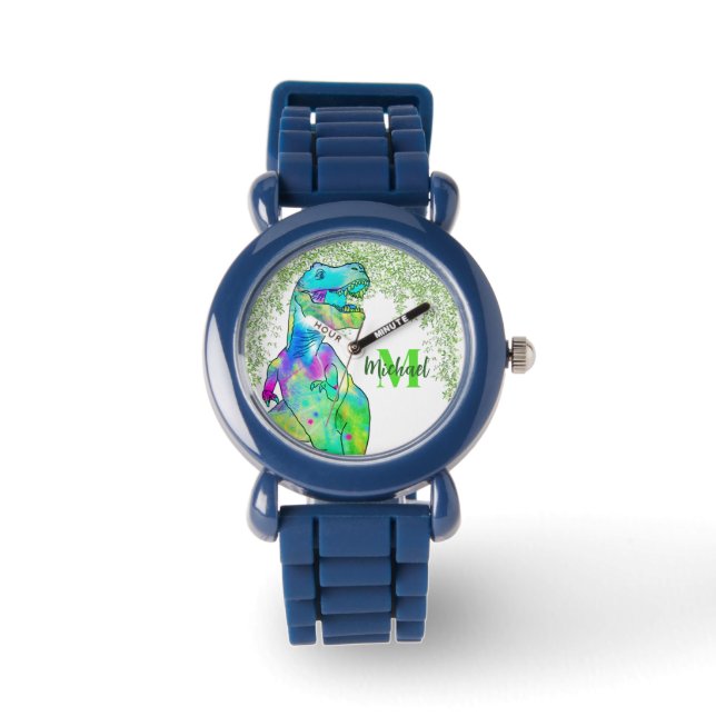 Reloj De Pulsera T-Rex personalizado colorido  (Anverso)