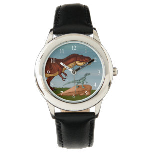 Reloj De Pulsera T-Rex y Velociraptor