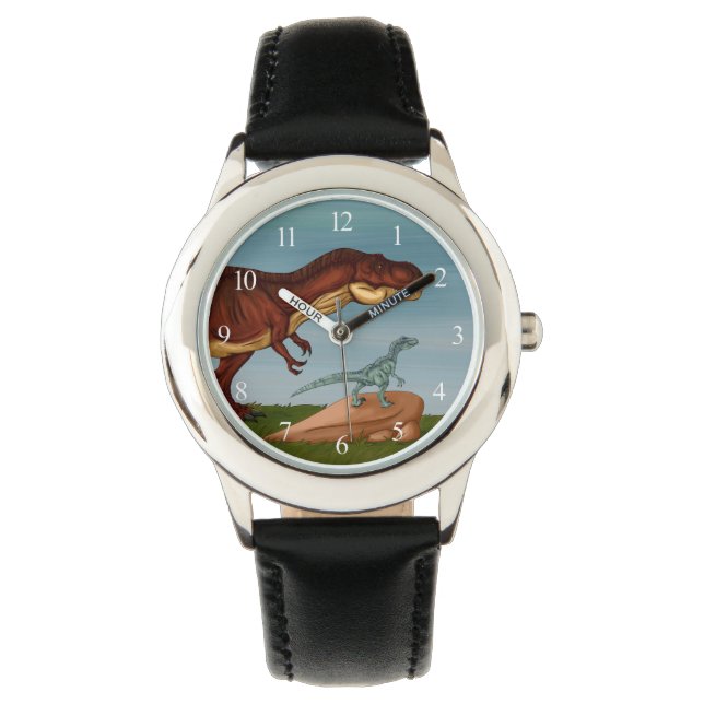 Reloj De Pulsera T-Rex y Velociraptor (Anverso)