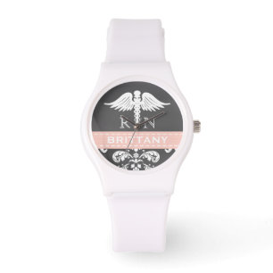 RELOJ DE PULSERA TABLA DE CHALKBOARD PINK PERSONALIZADA DE ENFERMER