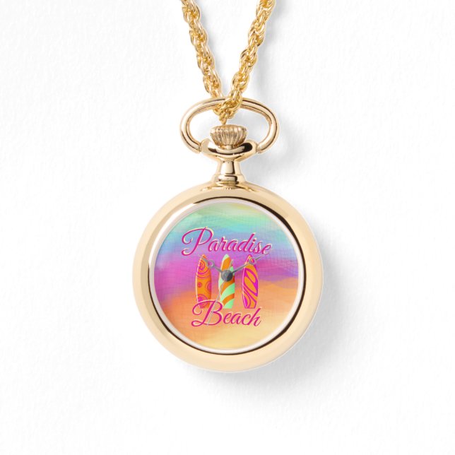 Reloj De Pulsera Tablas de surf Paradise Beach (Anverso)