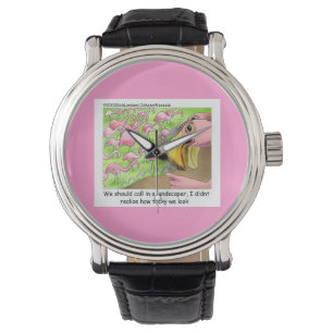 Reloj De Pulsera Tacky Pink Flamingos Gracioso Unisex Watch